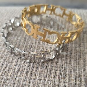 Gold and Silver CH Bracelets